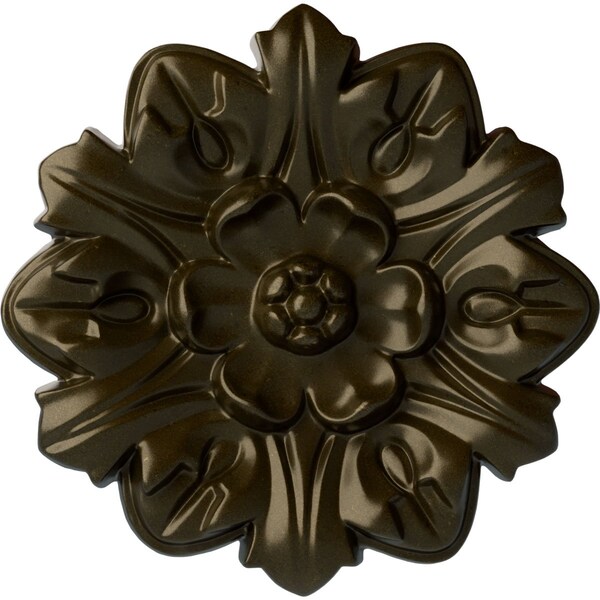 Ekena Millwork Emery Leaf Ceiling Medallion, Hand-Painted Green Gold, 7 5/8"OD x 1"P CM07EMGGS - main